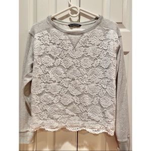 Abercrombie Lace Embroidered Crewneck Sweater